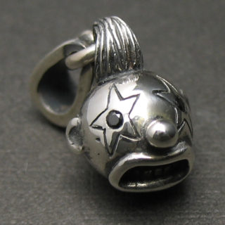キュービック入り泣き顔ピエロのペンダント「CRYING CLOWN (Black Eyes)」