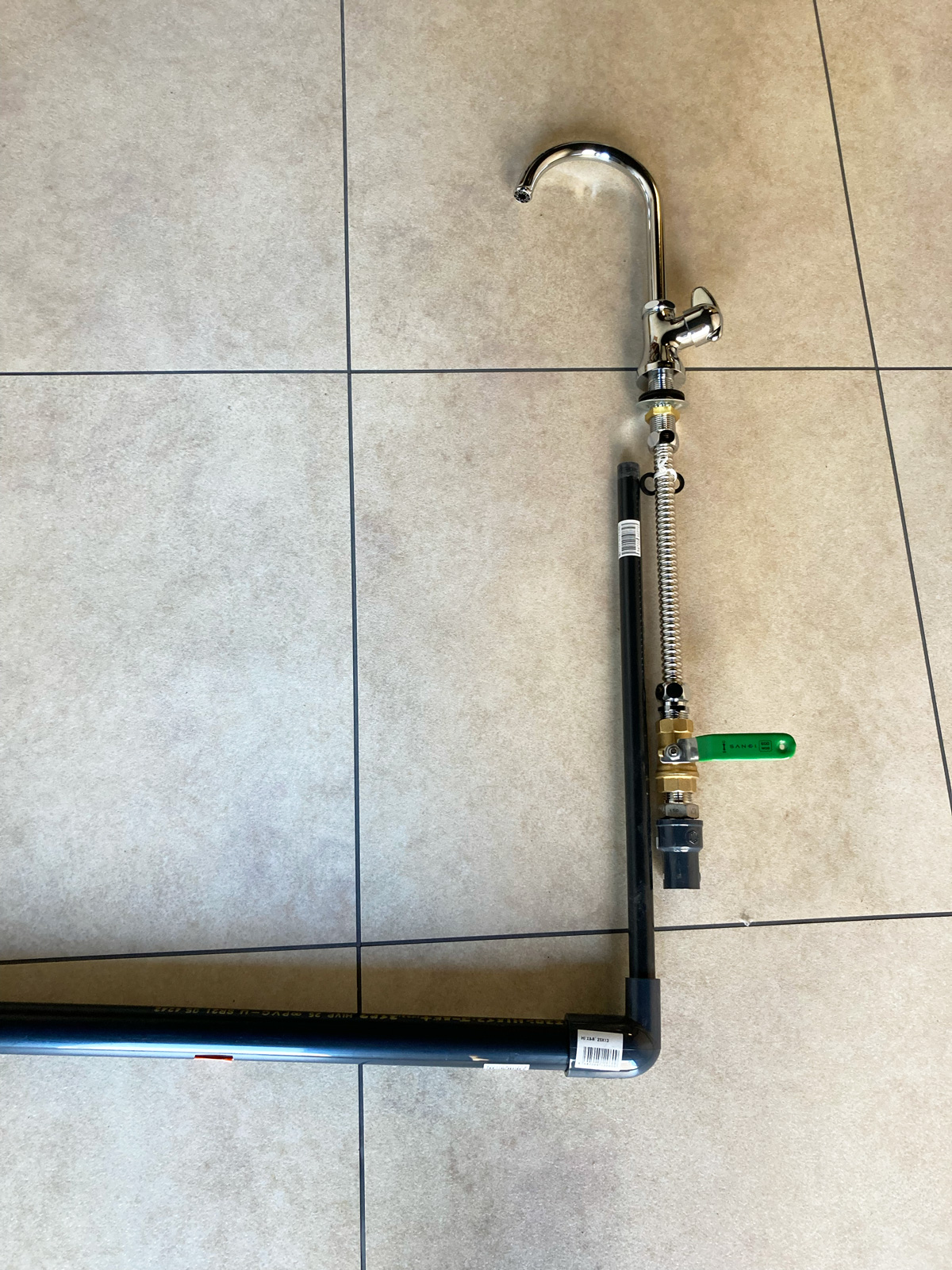 水道配管の仮組み