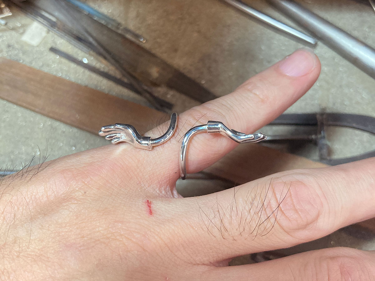 「祈りリング」シルバーの指輪制作2